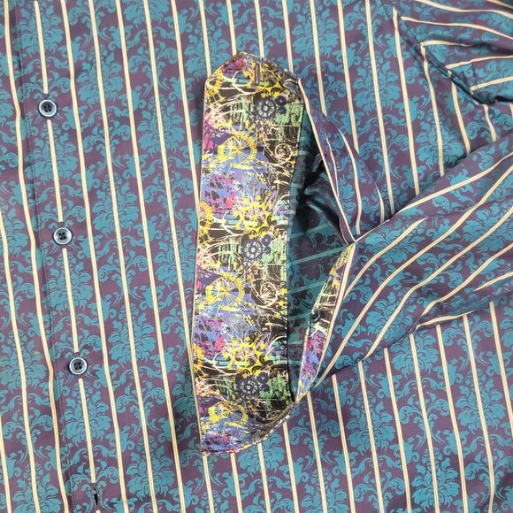 Robert Graham Long Sleeve Contrast Cuff Men's Shirt 2XL - Picture 5 of 8